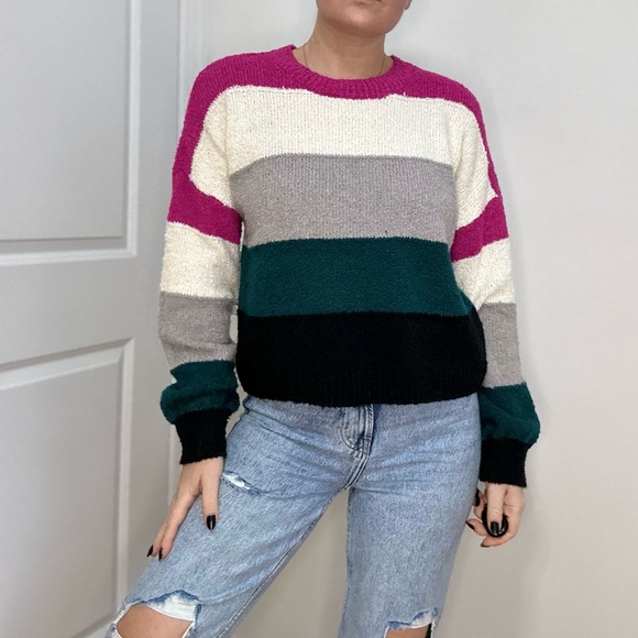 Multi Color Stripe pullover Sweater - Picture 1 of 9
